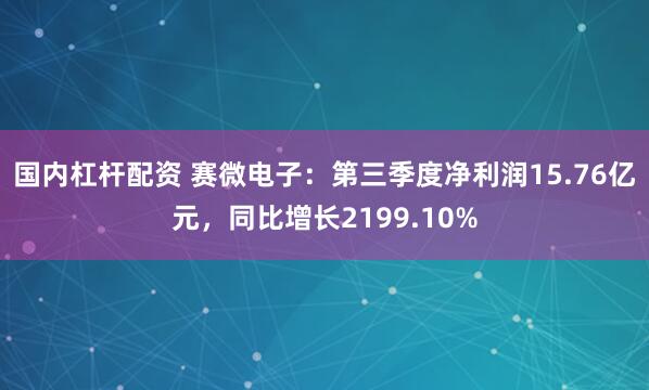 国内杠杆配资 赛微电子：第三季度净利润15.76亿元，同比增长2199.10%